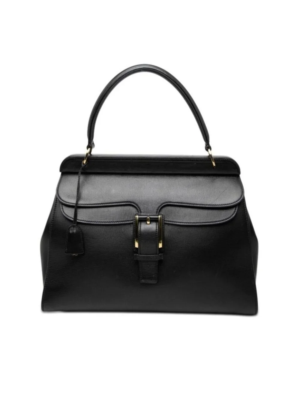 Gucci Handbag Black Leather with Logo Pouch